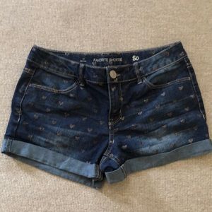 Jean shorts with hearts